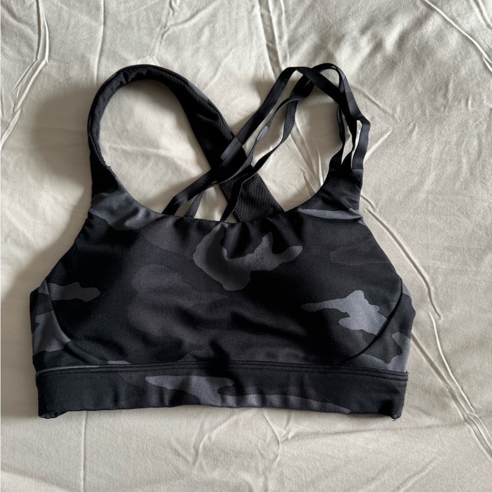 Athleta black camo sports bra xs